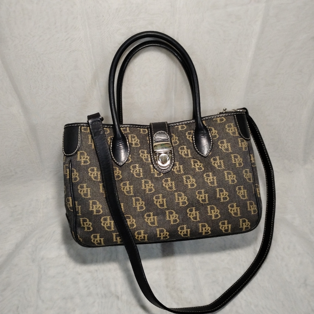 Dooney and Bourke Canvas w/Leather Trim satchel/crossbody - Picture 3 of 16